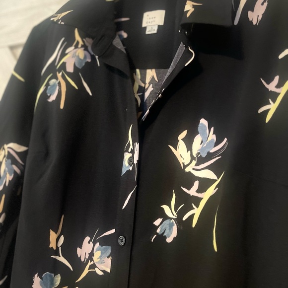 Black floral long sleeve dress. L - Picture 5 of 5